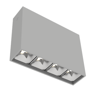 Светодиодный светильник VARTON DL-Box Reflect Multi 1x4 накладной 10 Вт 3000 К 150х40х115 мм RAL7045 серый муар 36°